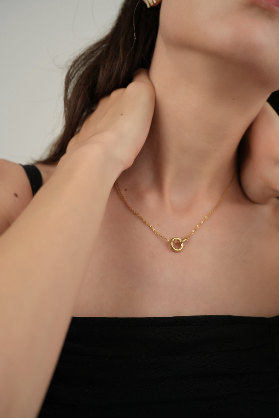 Interlock Stainless Steel Necklace (Gold)