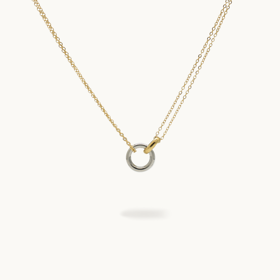 Interlock Stainless Steel Necklace (Duo Tone)