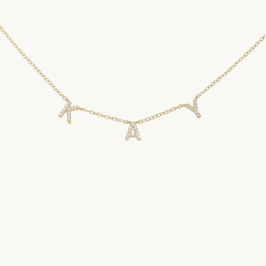 Dual Diamond Alphabet Personalised Necklace