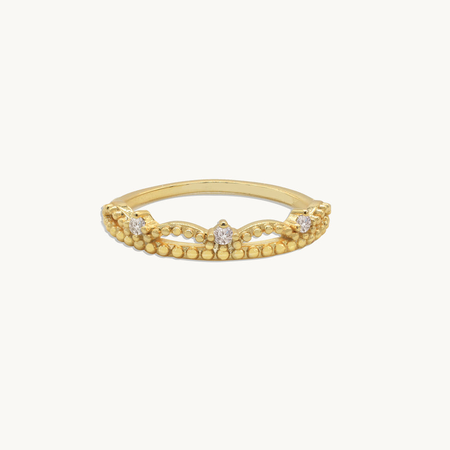 The Crown Gold Plated Diamond Ring