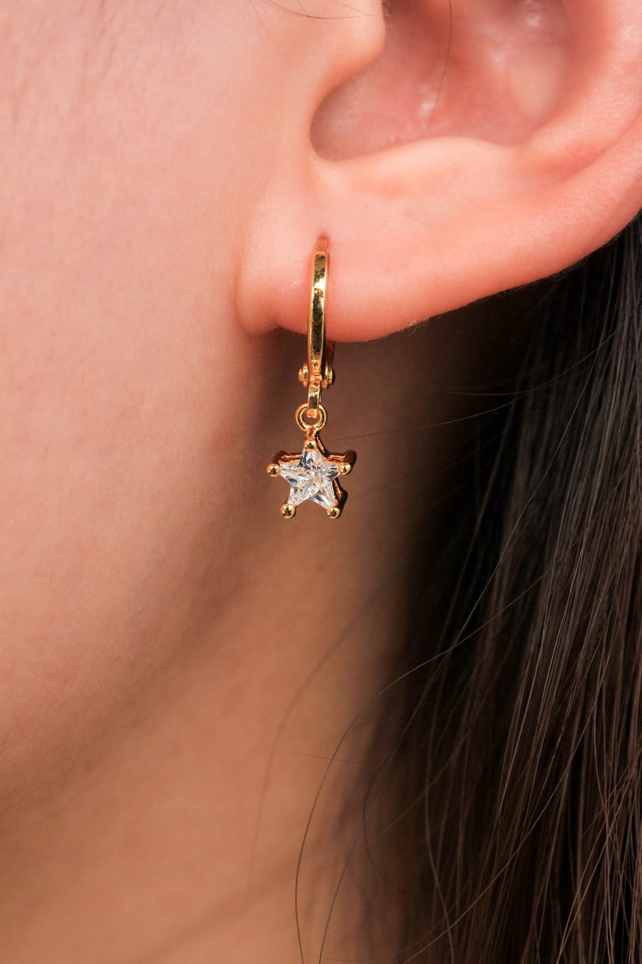 Plain Hoop Earrings - Diamond Star