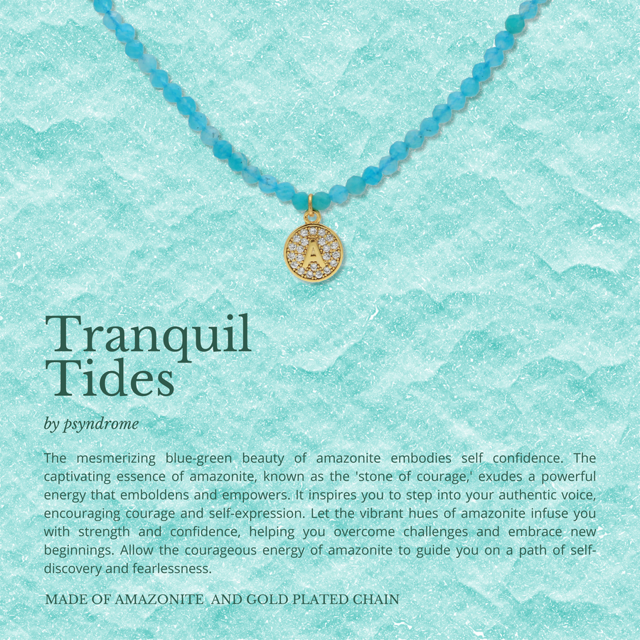 Tranquil Tides Amazonite Personalised Necklace - Round Initial