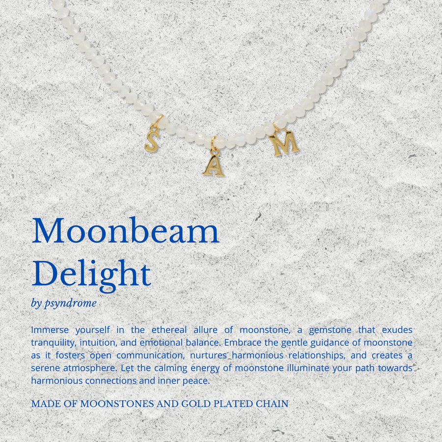 Moonbeam  Delight Moonstone Personalised Necklace - Plain Alphabet (small)