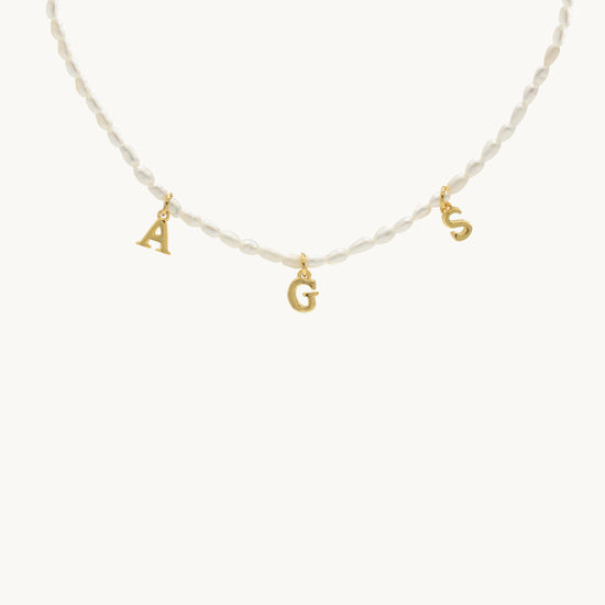 Aegis Plain Alphabet Personalised Pearl Necklace