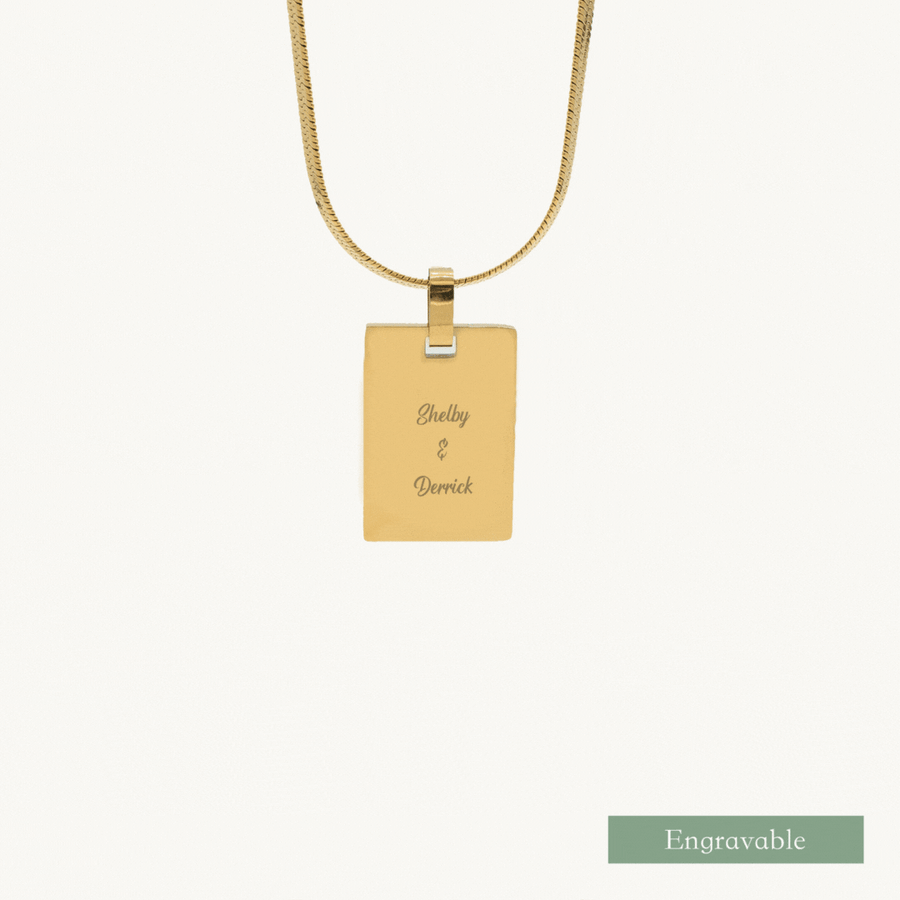 Blair Snake Chain Engravable Necklace (Gold)