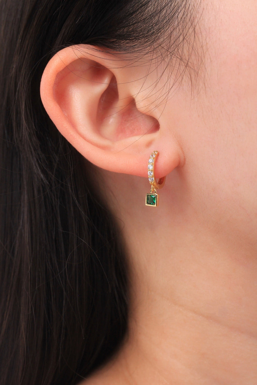 Diamond Hoop Earrings - Esmeralda