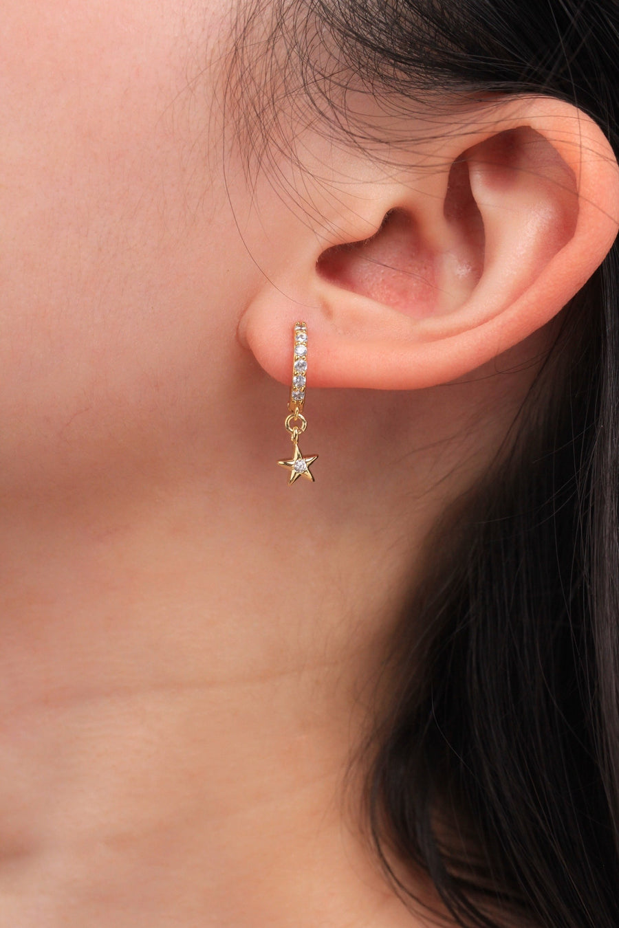 Diamond Hoop Earrings - Be a Star