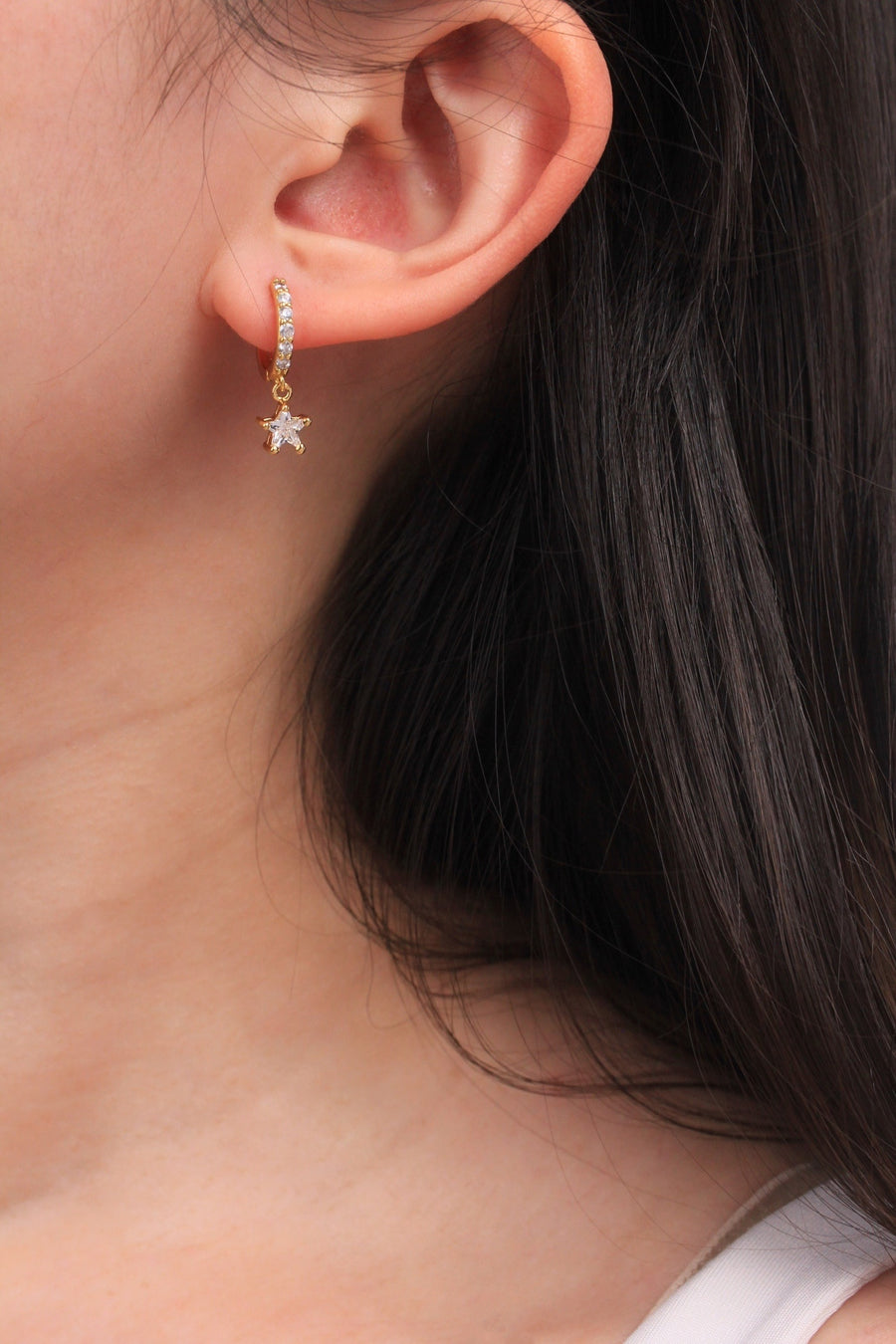 Diamond Hoop Earrings - Diamond Star