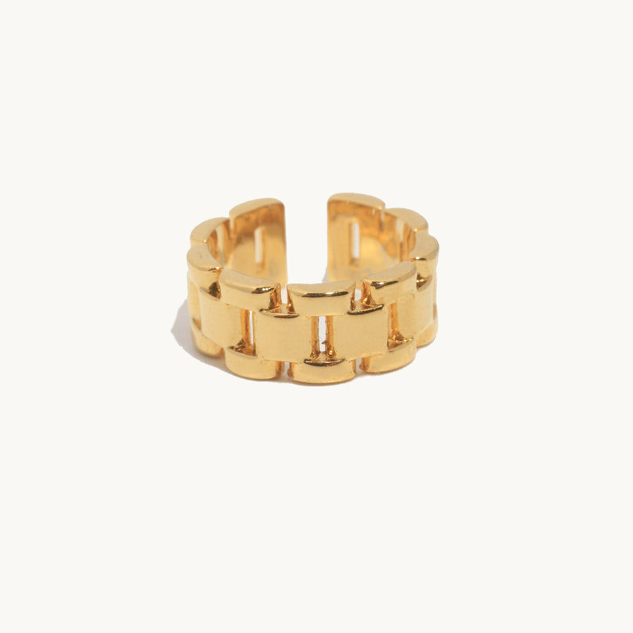 Gold Box Chain Ring