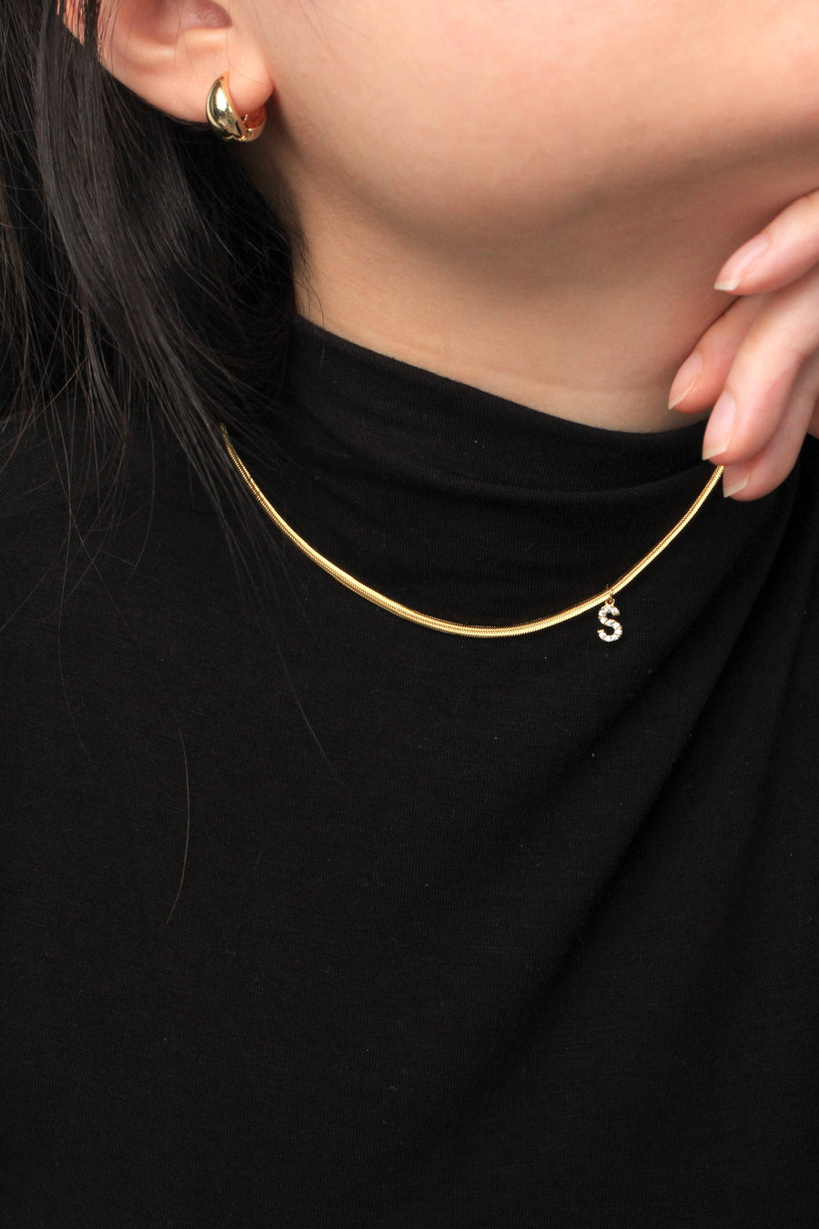 Blake Gold Snake Chain Personalised Necklace