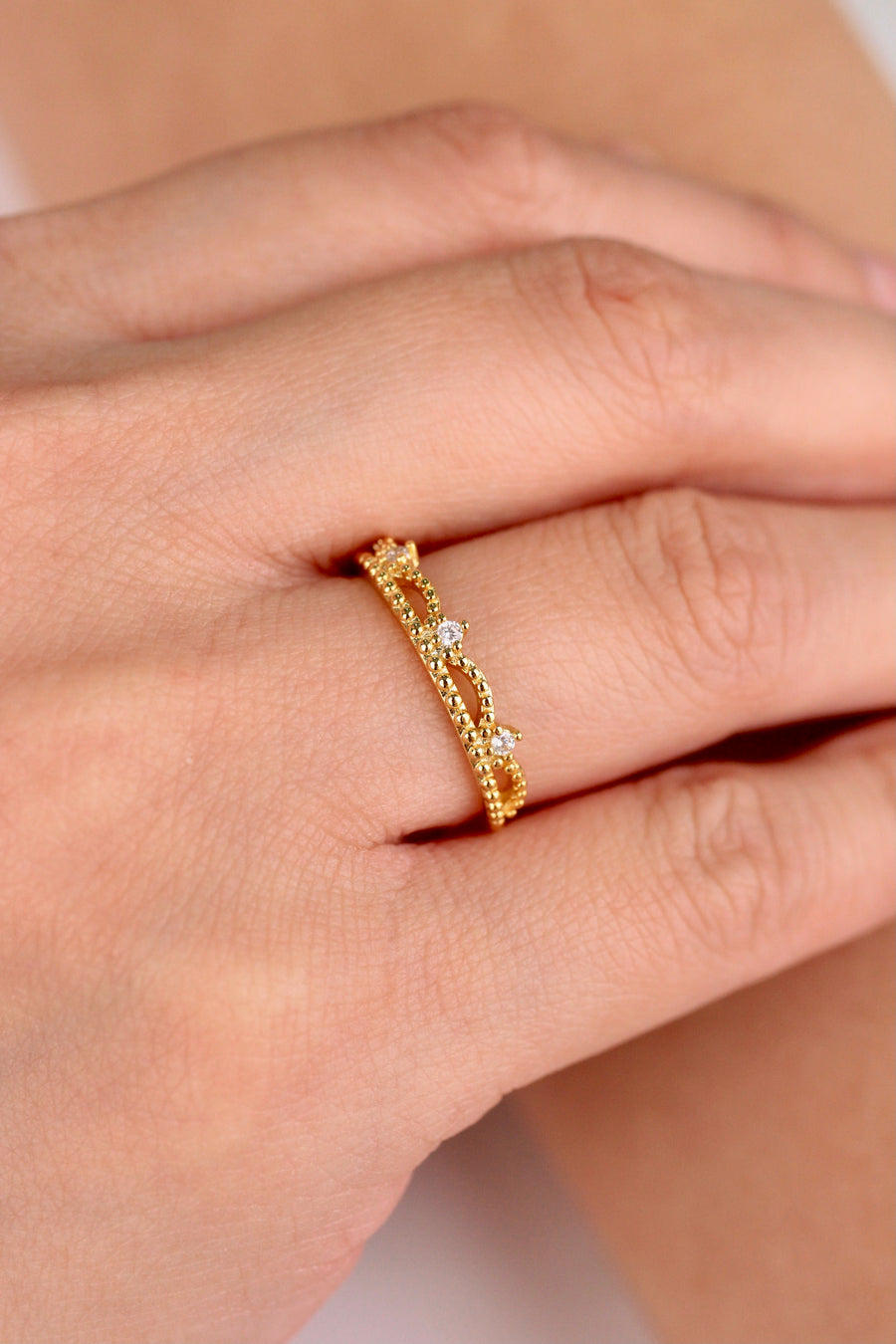 The Crown Gold Plated Diamond Ring
