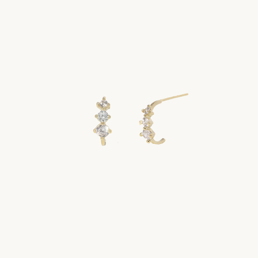 Maze Solitaire Gold Earrings