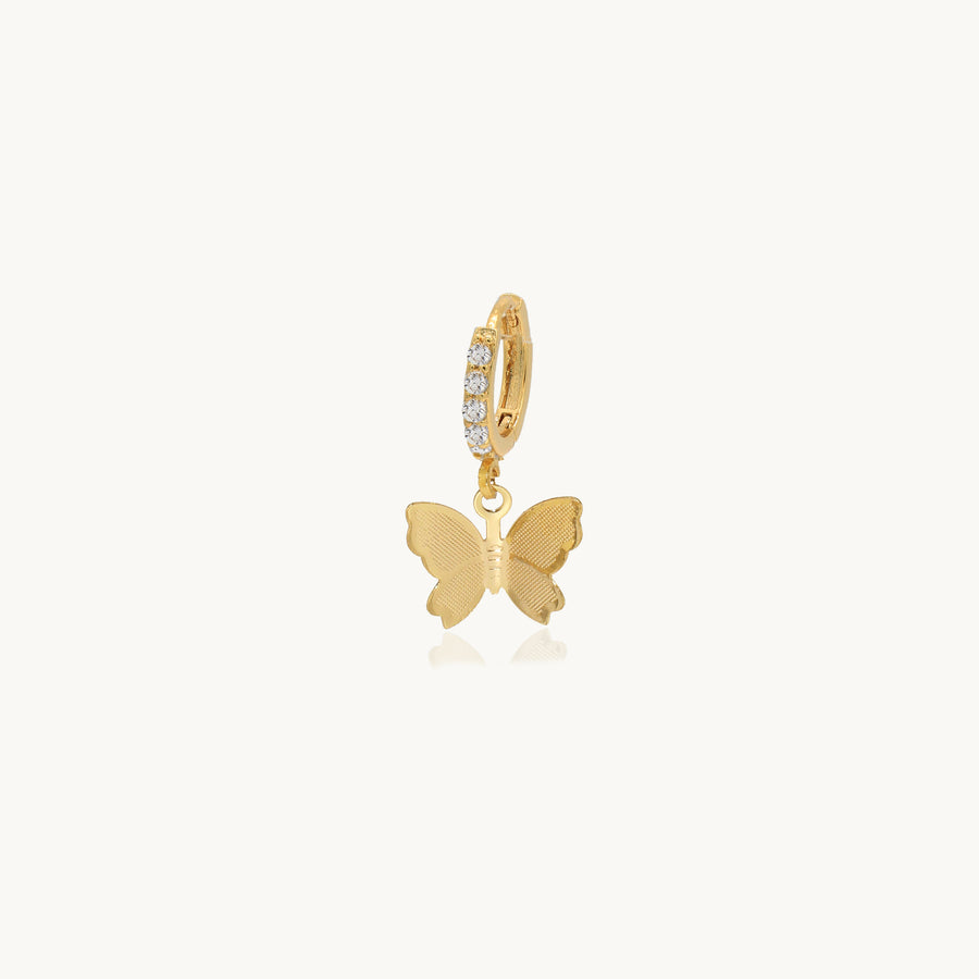 Diamond Hoop Earrings - Butterfly