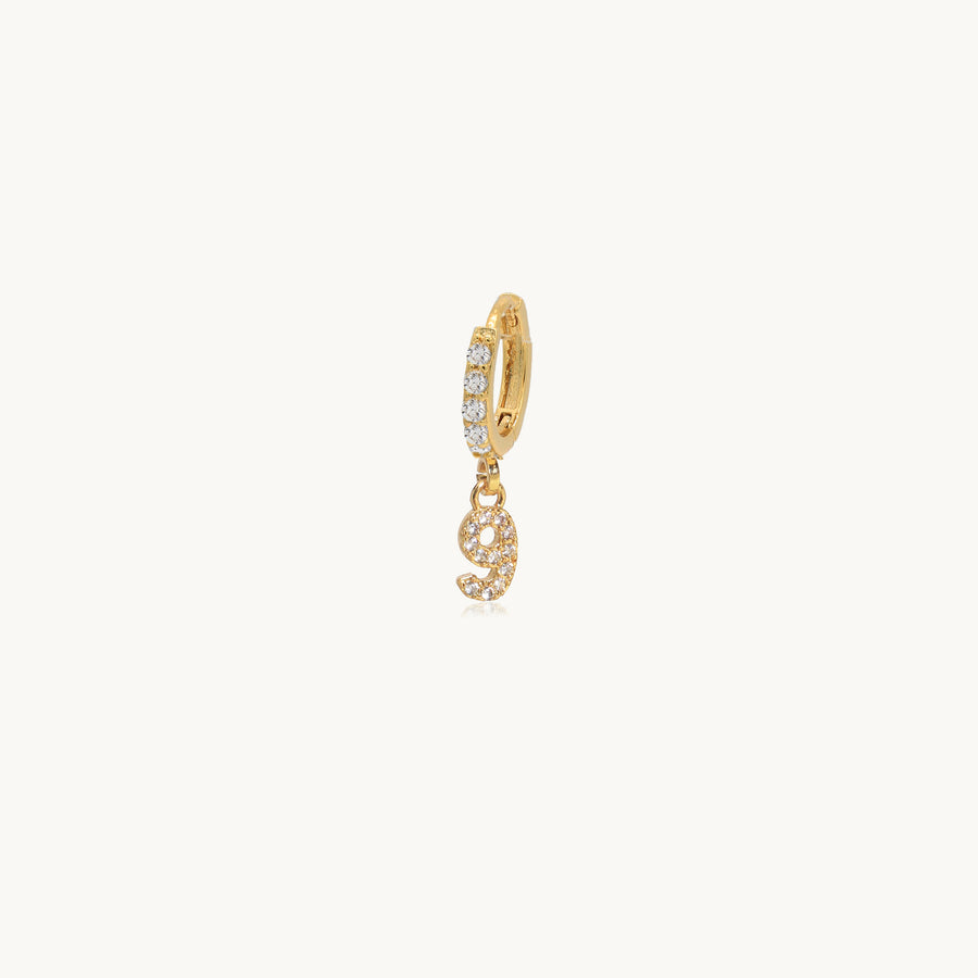 Diamond Hoop Personalised Earrings - Lucky Number