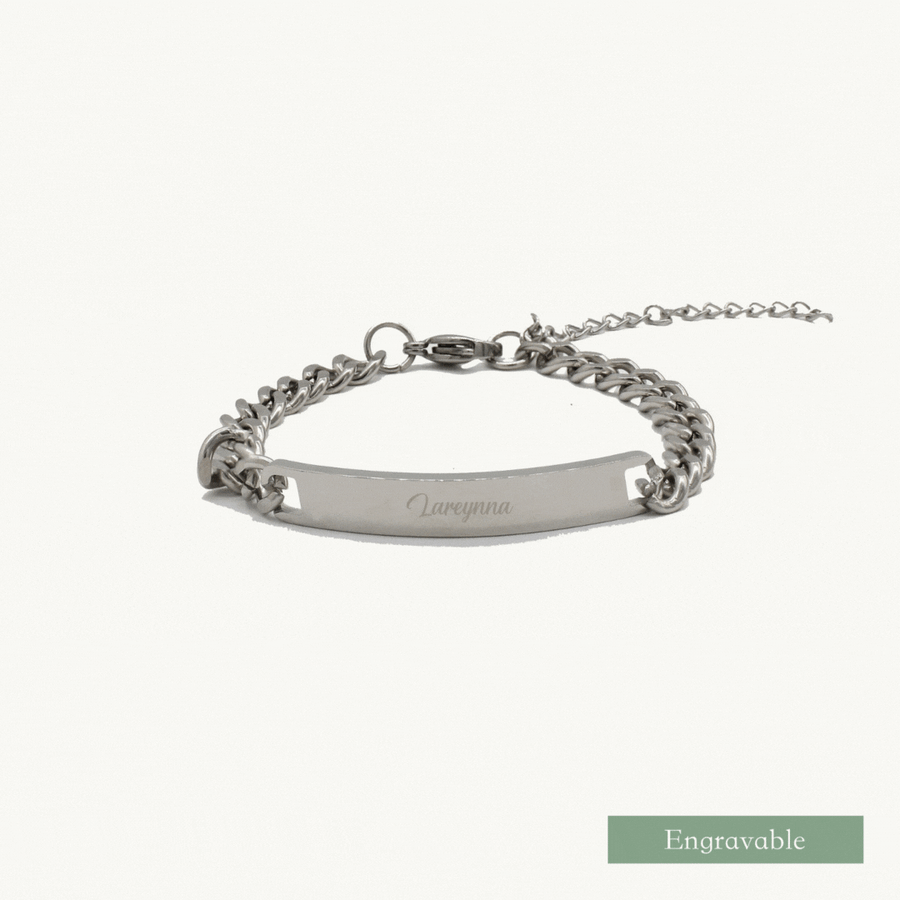 Victoria Engravable Silver Bracelet