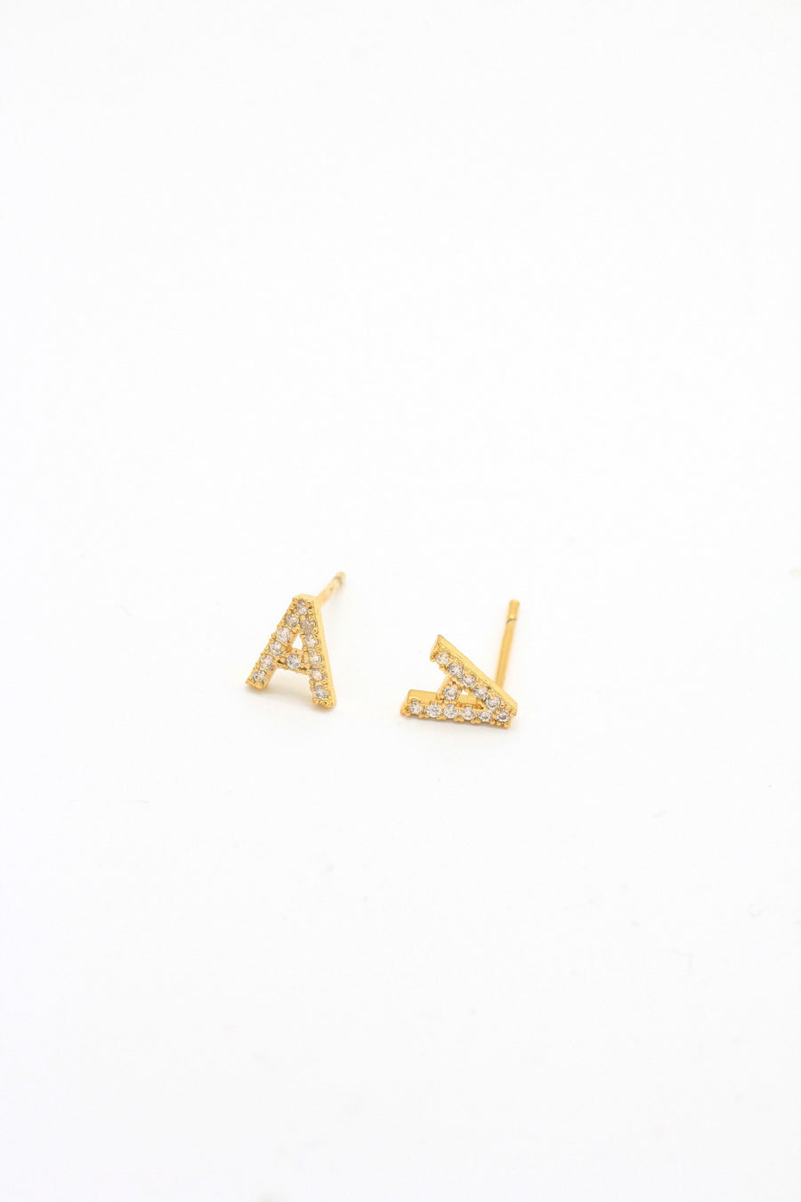 Diamond Alphabet Stud Earring