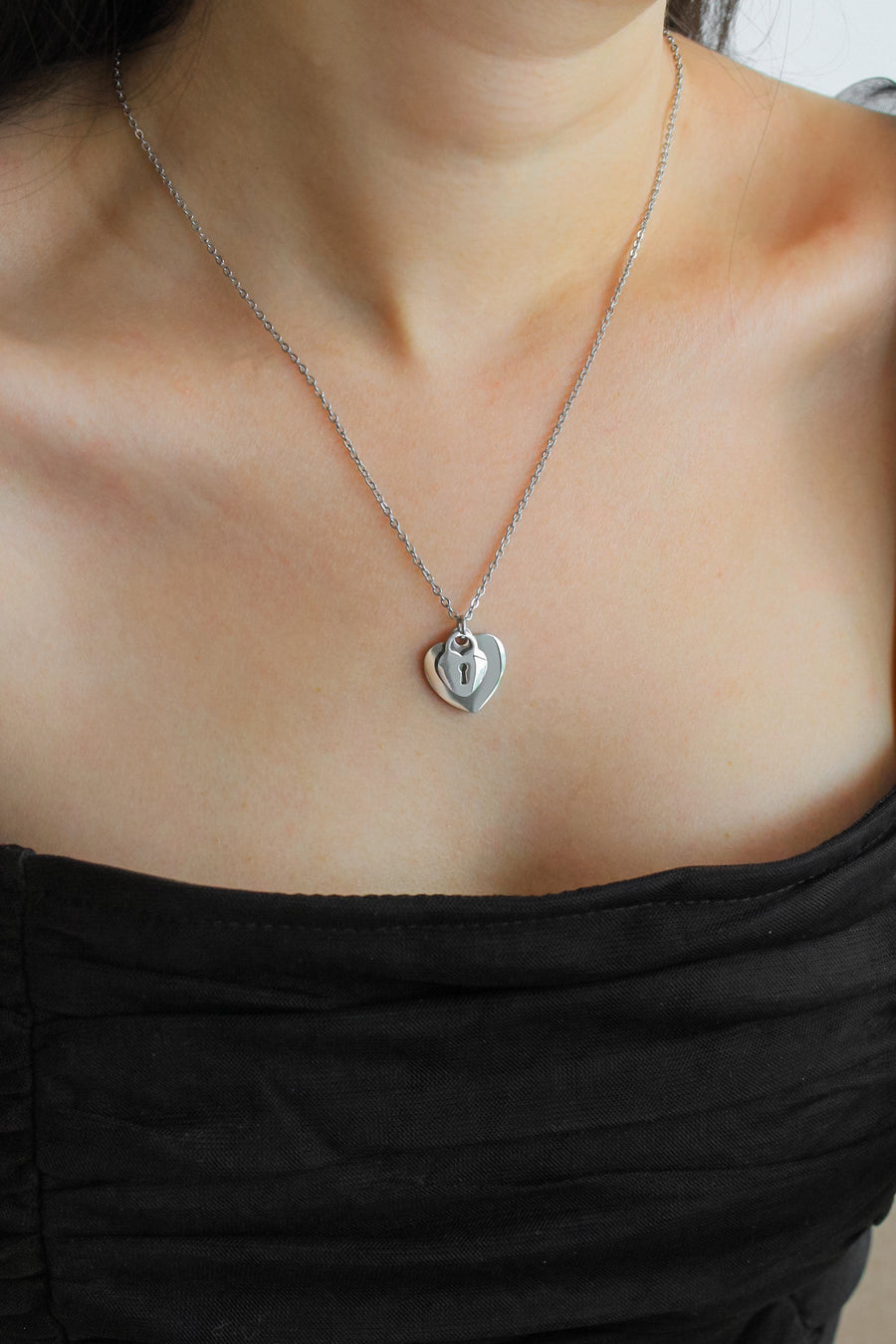 Love Lock Engravable Necklace (Silver)