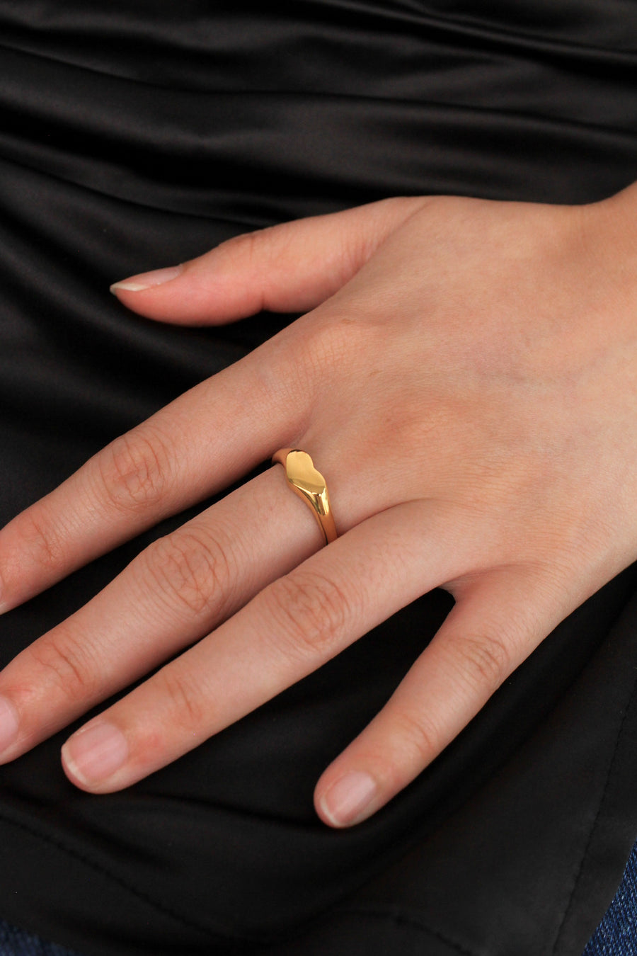 Mila Love Signet Engravable Gold Ring
