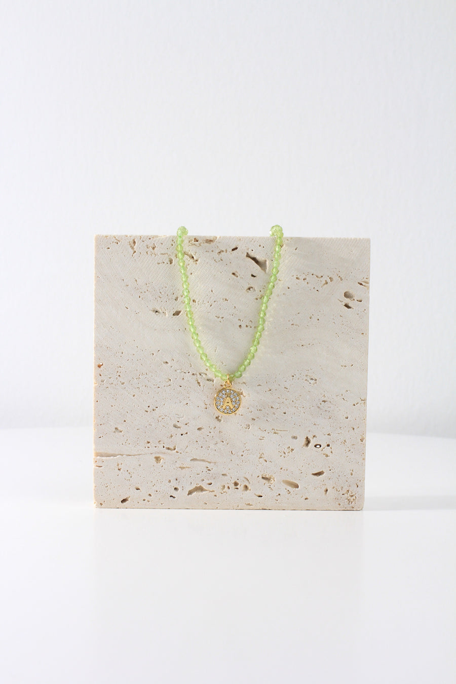 Verdant Dreams Peridot Personalised Necklace- Round Initial