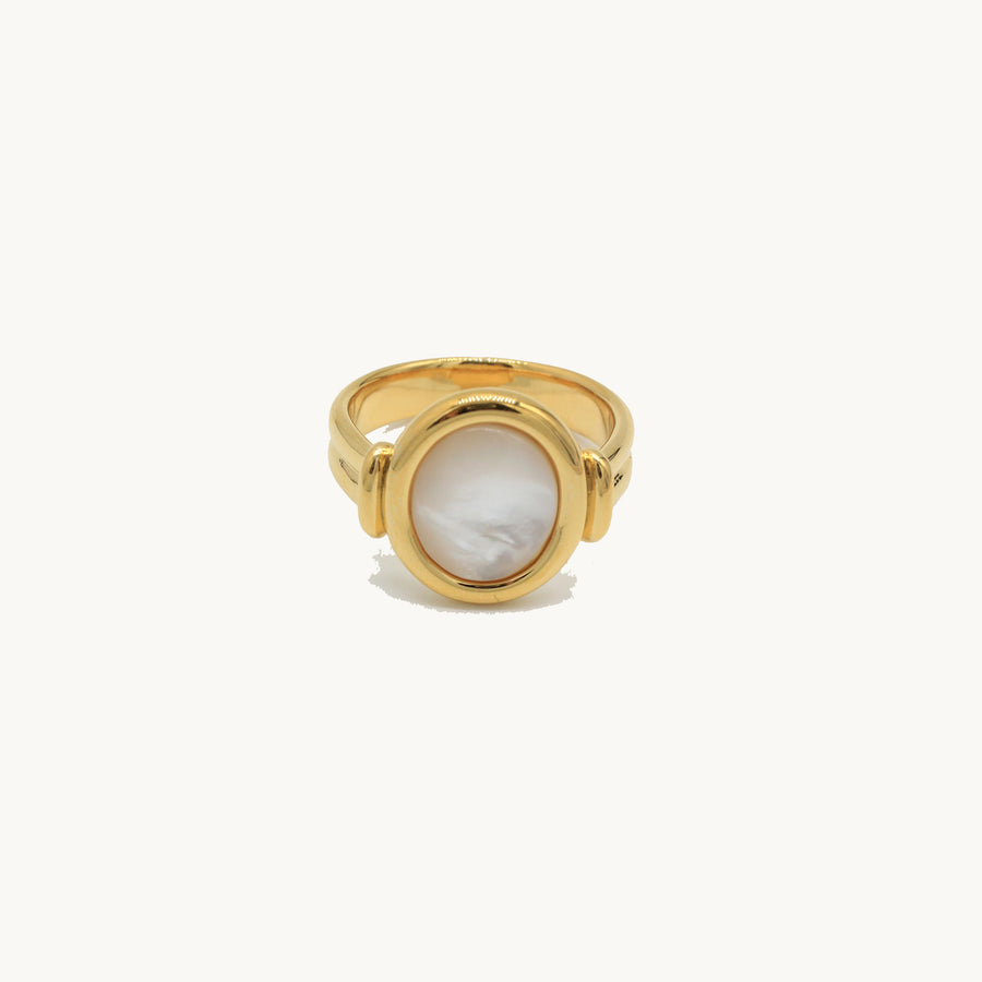 Arya Mother of Pearl Signet Ring